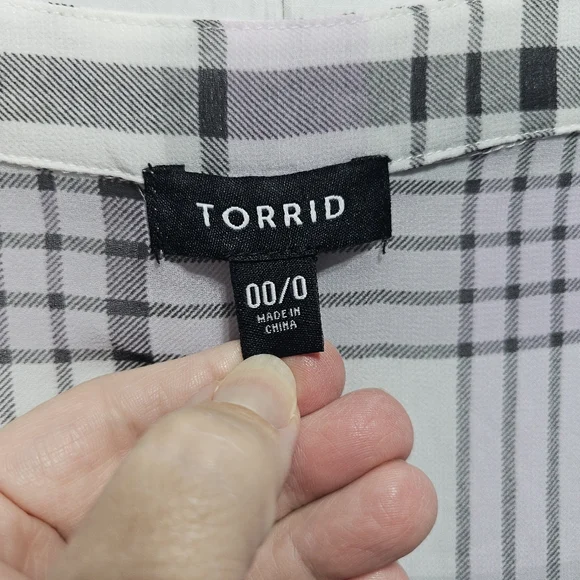 Torrid Chiffon Maxi High Low Kimono Duster Women’s Plus Size 00/0 Plaid Sheer. - Picture 7 of 8
